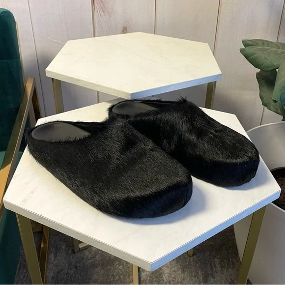 Marni | Shoes | Marni Black Long Hair Calfskin Fussbett  display picture 1